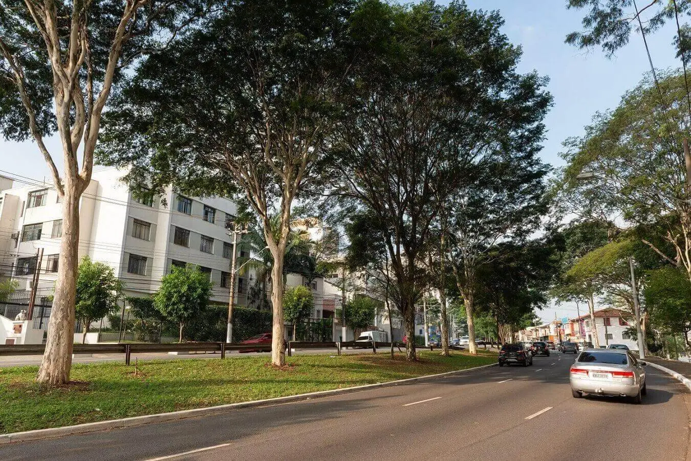 Ruas tranquilas e arborizadas da Chácara Klabin